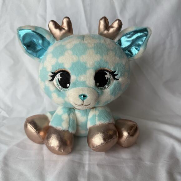 GUND Arden Doemei Plushes Deer Plush Blue White Cloud Pattern Gold Hooves 2023 - Picture 1 of 7